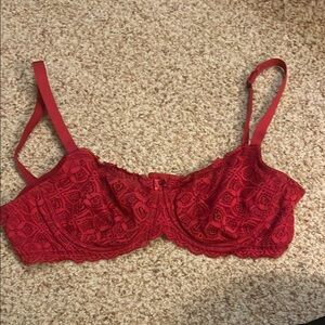 Unlined Elegant Sexy Red Lace Bra